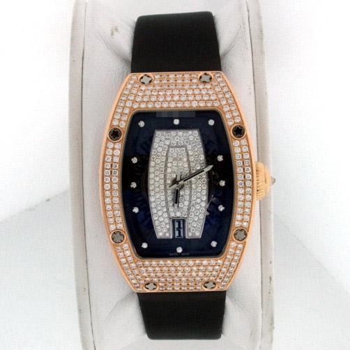 Customized High End Luxury Ladies 18k Rose Gold with Diamonds Automatic Watches RM 007-Rg