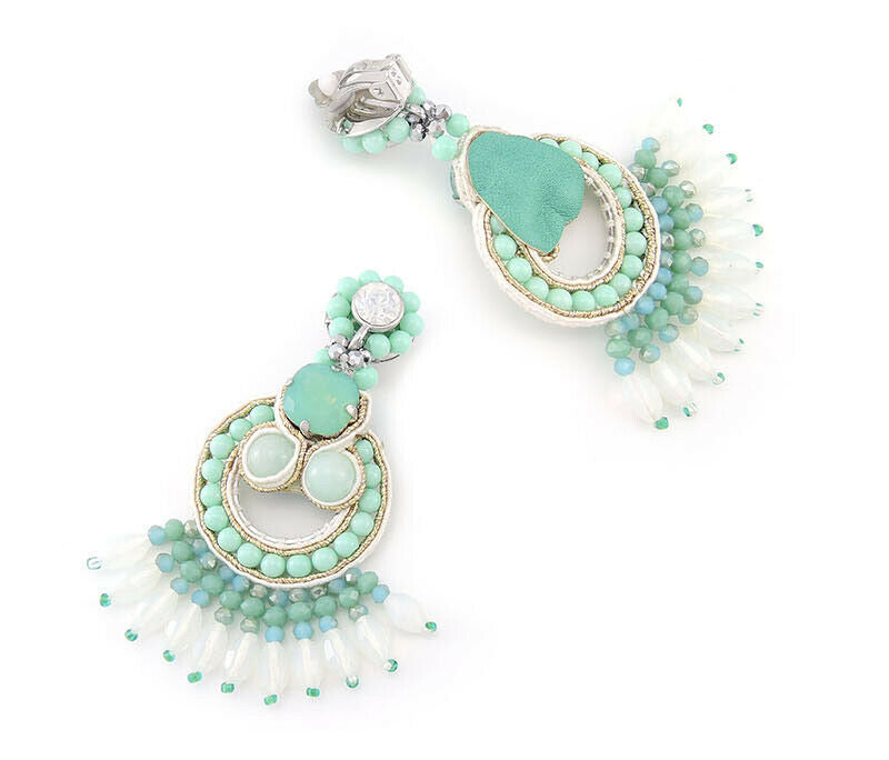 Custom Bohemian Statement Handmade Mint Amazonite Combo Earrings