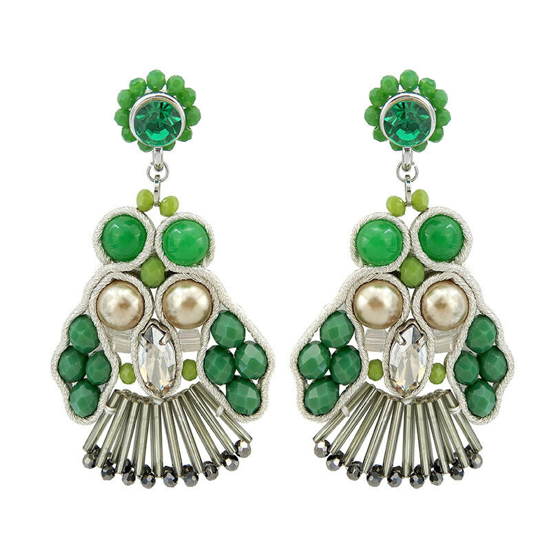 Wholesale Soutache Handmade Pearl Earrings Custom Bijoux