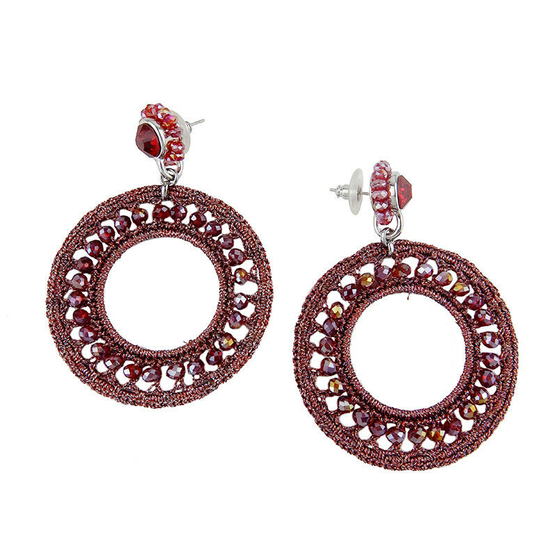 Wholesale Crochet Hoop Statement Handmade Earrings Custom Bijoux