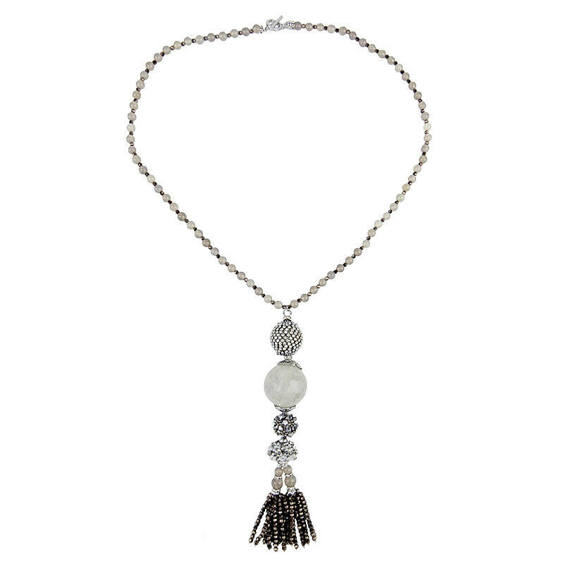 Wholesale Long Pendant Handmade Necklace With Beaded Tassels Custom Bijoux