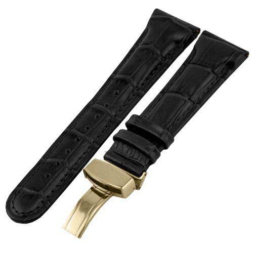 Custom Leather Watch Straps JB-24MMGLD_BLK